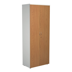 Jemini Wooden Cupboard 800mm x 450mm x 2000mm White Nova Oak 574733 F