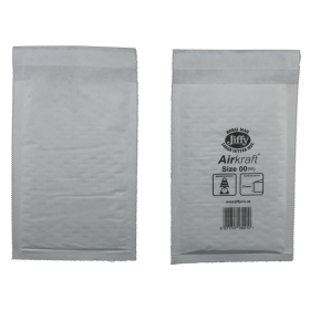 Jiffy AirKraft Bubble Lined Mailer Size 00 White 200 Pack 904601 F