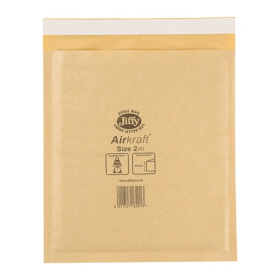Jiffy AirKraft Size 2 Bubble Lined Mailer Gold 100 Pack 912161 F