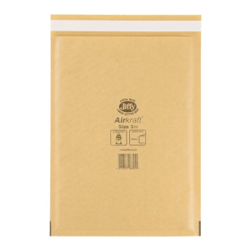 Jiffy AirKraft Size 3 Bubble Lined Mailer Gold 100 Pack 904592 F