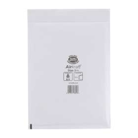 Jiffy AirKraft Size 3 Bubble Lined Mailer White 100 Pack 904591 F