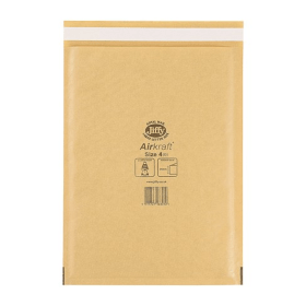 Jiffy AirKraft Size 4 Bubble Lined Mailer Gold 100 Pack 904594 F