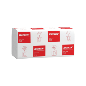 Katrin Zig Zag Hand Towels 232mm x 230mm 1 Ply White 5000 Pack 506682 F