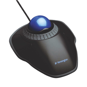 Kensington Orbit Trackball with Scroll Ring Wired Mouse Black Blue 589493 F