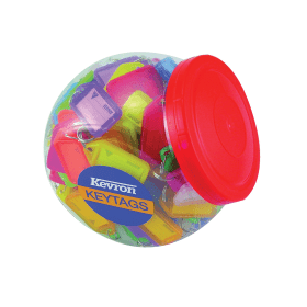 Kevron Plastic Clicktag Key Tag Large Assorted Tub 150 Pack 208073 F