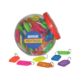 Kevron Plastic Clicktag Key Tag Large Assorted Tub 70 Pack 235558 F