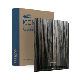 Kimberly Clark ICON Faceplate For Auto Roll Hand Towel Dispenser Ebony Woodgrain 58830 813100 F