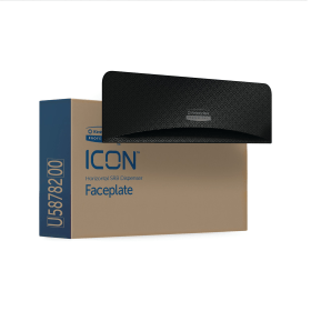 Kimberly Clark ICON Faceplate To Fit Standard 2 Roll Toilet Paper Dispenser Horizontal Black 813113 F