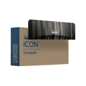 Kimberly Clark ICON Faceplate To Fit Standard 2 Roll Toilet Paper Dispenser Horizontal Ebony Woodgrain 813116 F
