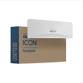 Kimberly Clark ICON Faceplate To Fit Standard 2 Roll Toilet Paper Dispenser Horizontal White 813115 F