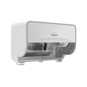 Kimberly Clark ICON Standard 2 Roll Toilet Paper Dispenser Horizontal White and Faceplate White Mosaic 813112 F