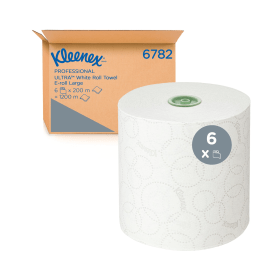 Kleenex Hand Towels Rolled E Roll 200m 2 Ply White 6 Pack 813093 F
