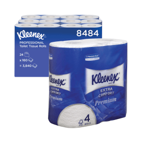 Kleenex Quilted Toilet Roll 4 Ply 160 Sheets 24 Pack 445441 F