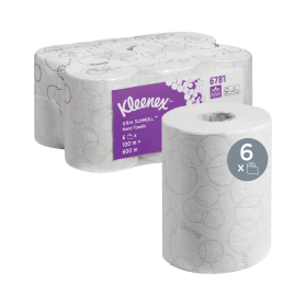 Kleenex Ultra Slimroll Hand Towel Roll 100m 2 Ply White 6 Pack 485817 F