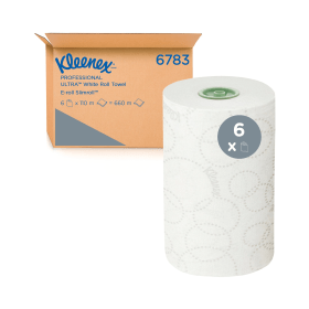 Kleenex Ultra Slimroll Hand Towels Rolled E Roll 110m 2 Ply White 6 Pack 813094 F