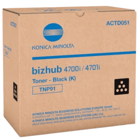 Konica Minolta TNP 91 Black Toner Cartridge ACTD051 Original