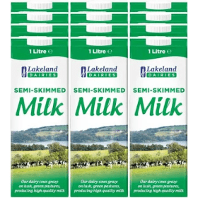 Lakeland Semi Skimmed Longlife Milk 1000ml 12 Pack 389890 F