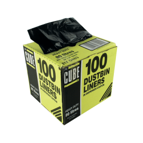 Le Cube Heavy Duty Dustbin Liner Dispenser 80 Litre Black 100 Pack 160210 F