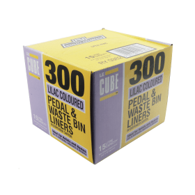 Le Cube Heavy Duty Pedal Bin Liner Dispenser 15 Litre Lilac 300 Pack 197088 F