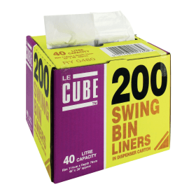Le Cube Medium Duty Swing Bin Liner Dispenser 46 Litre White 200 Pack 121622 F