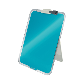 Leitz Cosy Glass Drywipe A4 Desktop Easel Whiteboard Calm Blue 606475 F