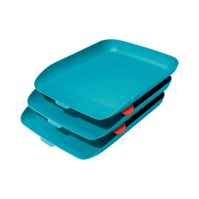 Leitz Cosy Letter Tray A4 Blue 3 Pack 606453 F