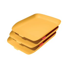 Leitz Cosy Letter Tray A4 Yellow 3 Pack 606452 F
