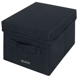 Leitz Fabric Storage Box with Lid Small Grey 2 Pack 817004 F