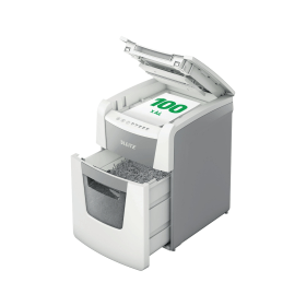 Leitz IQ Autofeed Small Office 100 Automatic Cross Cut P 4 Shredder White 606669 F