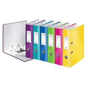 Leitz Wow 180 Lever Arch File 80mm A4 Assorted 10 Pack 282236 F