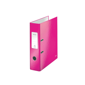 Leitz Wow 180 Lever Arch File 80mm A4 Pink 10 Pack 282241 F