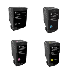 Lexmark 74C2S Return Program Multipack Full Set of 4 Toner Cartridges Original