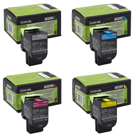 Lexmark 802S Multipack Full Set of 4 Toner Cartridges Original