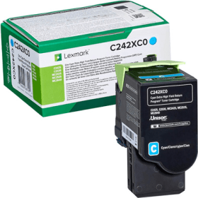 Lexmark C242XC0 Cyan Extra High Capacity Return Programme Toner Cartridge Original