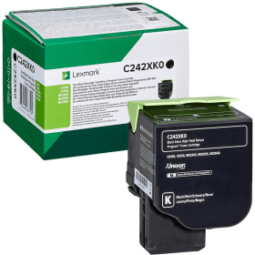 Lexmark C242XK0 Black Extra High Capacity Return Programme Toner Cartridge Original