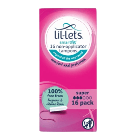 Lil Lets Non Applicator Tampons Super 16 x 6 96 Pack LIL20698 F