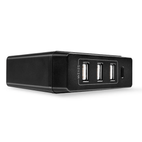 Lindy 4 Port USB Type C and A Smart Charger Power Delivery 72W Black 73329 797867 F