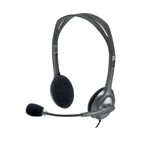 Logitech H110 Wired On Ear Headset Black 490019 F