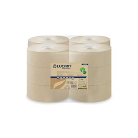 Lucart EcoNatural 150 Mini Jumbo Toilet Roll 2 Ply 405 Sheets 12 Pack 788076 F