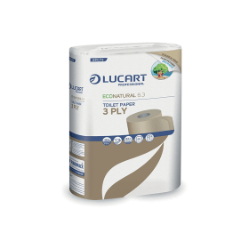 Lucart EcoNatural 6.3 Carbon Neutral Toilet Roll 3 Ply 150 Sheets 72 Pack 831778 F