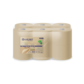 Lucart EcoNatural L One Mini 180 Toilet Roll 2 Ply 900 Sheets 12 Pack 788080 F