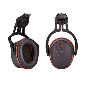 MSA V Gard Helmet Mounted Ear Defenders High Red MSA61520 F