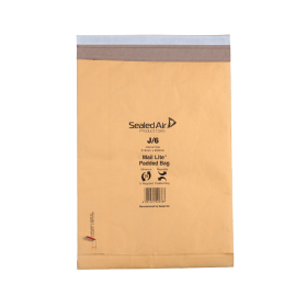 Mail Lite Padded Postal Bag J6 314mm x 450mm Brown 50 Pack 169321 F