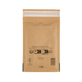 Mail Lite Sealed Air Bubble Lined Postal Bag A000 110mm x 160mm Brown 100 Pack 127456 F