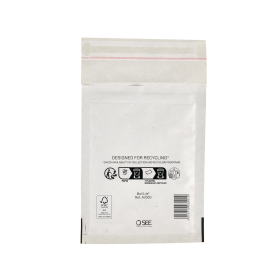 Mail Lite Sealed Air Bubble Lined Postal Bag A000 110mm x 160mm White 100 Pack 177707 F