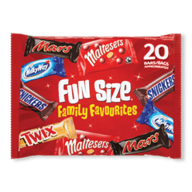 Mars Fun Size Family Favourites Milk Chocolate Bars 20 Pack AU55982 F