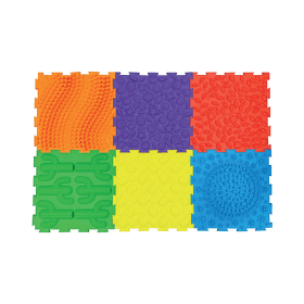Massage Puzzle Textured Floor Tiles Indoor Outdoor Use Assorted Bright Colours 6 Pack 918080 F