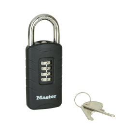 Master Lock Combi Padlock With Override Key Black 656EURDBLK 885113 F