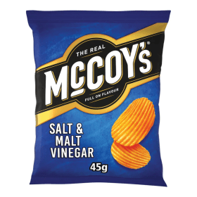 McCoys Salt and Malt Vinegar Crisps 45g 36 Pack KP13861 F