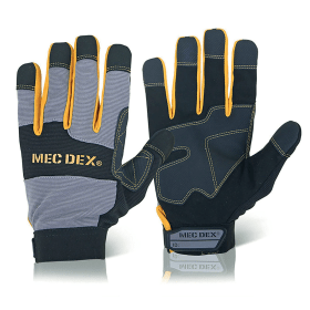 Mec DexWork Passion Impact Mechanics Gloves Black Grey Medium 509060 F